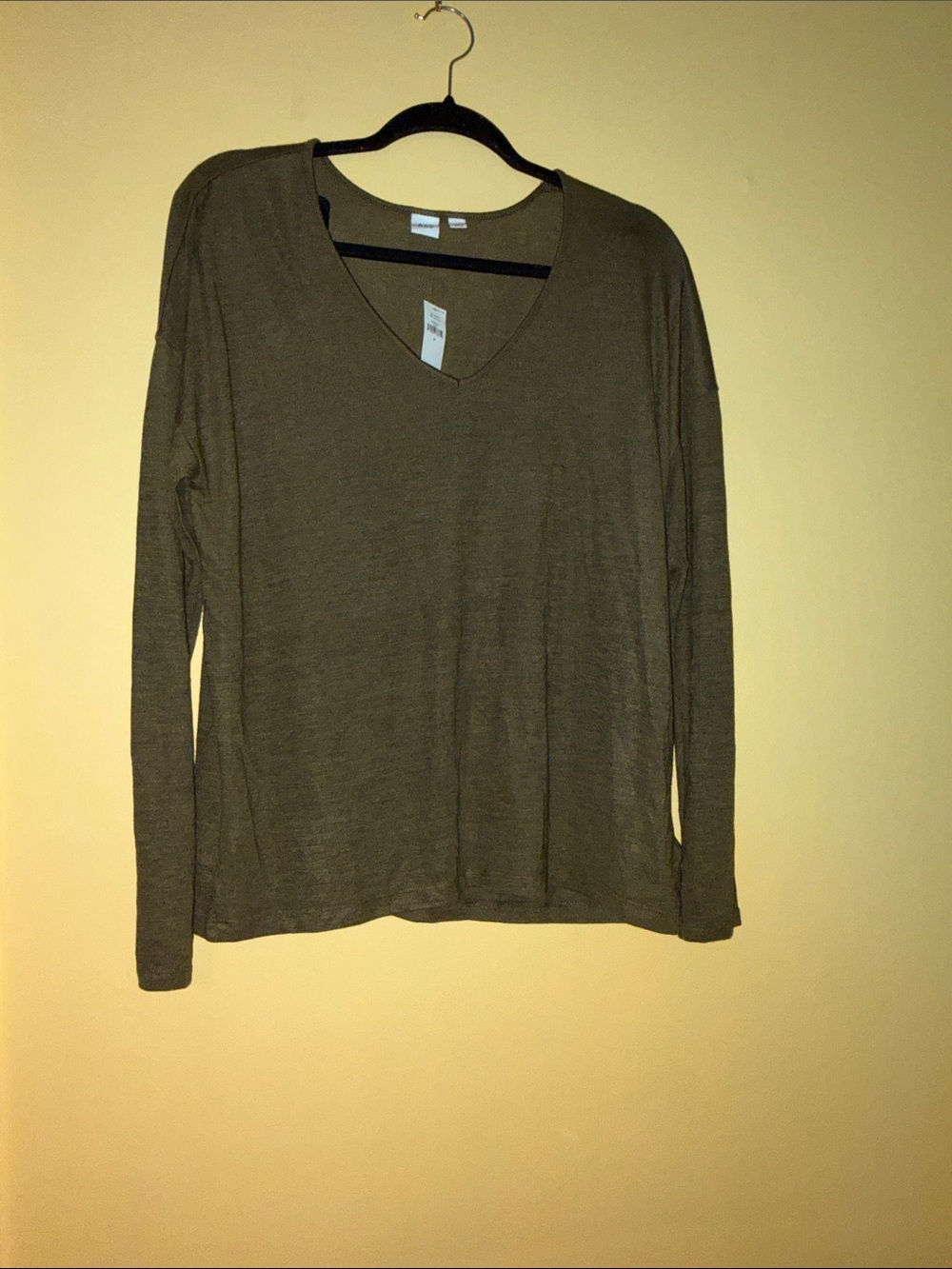 GAP Factory Olive Green V-Neck Long Sleeve Top